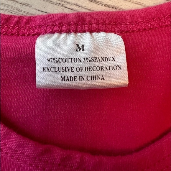 Pink, green, white polka dot 2 piece set. Size M toddlers. Cotton, spandex. - Picture 5 of 9